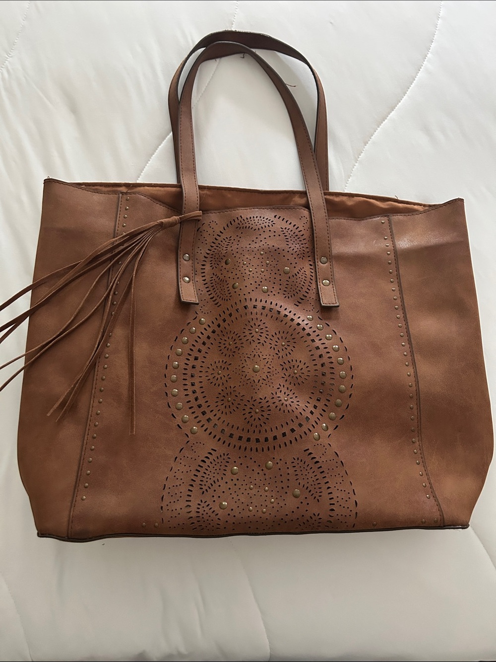Brown leather purse.